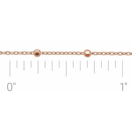 14K Yellow .85 mm Faceted Beaded Cable 7" Chain