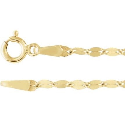 14K Yellow 1.9 mm Keyhole 16" Chain