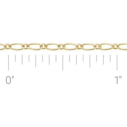 14K Yellow 1.5 mm Figaro 7" Chain