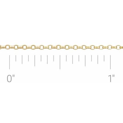 14K Yellow 1.1 mm Rolo 7" Chain