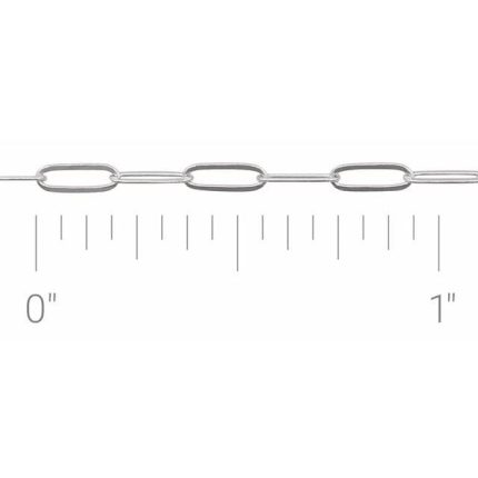 14K Yellow Recycled Metal 2 mm Ultra-Lightweight Paperclip-Style Chain by the Inch