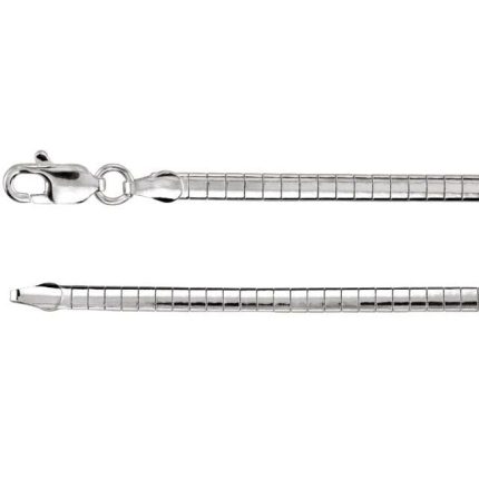 Sterling Silver 3 mm Omega 18" Chain