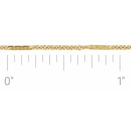 14K Yellow Recycled Metal 1.1 mm Dapped Cable Chain by the Inch