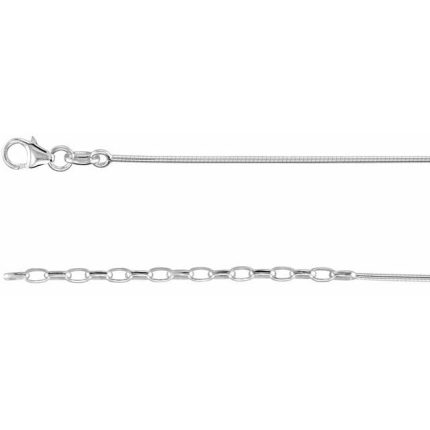 Sterling Silver 1.5 mm Adjustable Round Omega 16-18" Chain