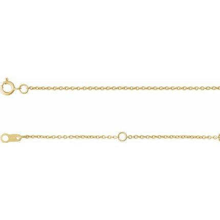 14K Yellow 1 mm Cable 16" Chain