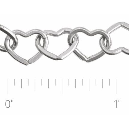 14K Yellow Gold-Filled 9 mm Heart 7" Chain