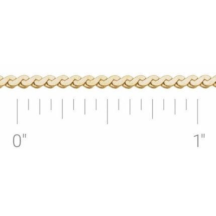 14K Yellow Gold-Filled 1.7 mm Serpentine 7" Chain