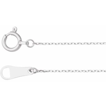 Platinum .7 mm Diamond-Cut Cable 7" Chain