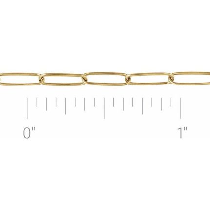 18K Yellow 2.4 mm Paperclip-Style 7" Chain