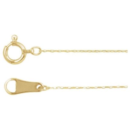 10K Yellow .5 mm Diamond-Cut Cable 7" Chain