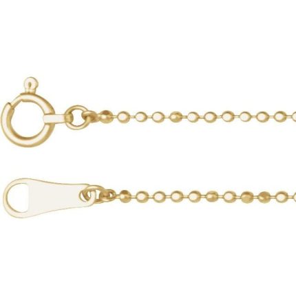 10K Yellow 1.2 mm Diamond-Cut Bead 7" Chain