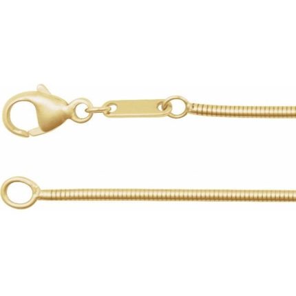 14K Yellow 1.2 mm Boa Snake 7" Chain