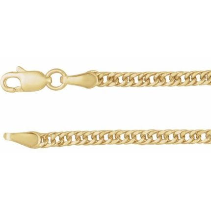 14K Yellow 2.7 mm Curb 7" Chain
