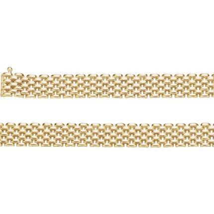 14K Yellow 10.25 mm Panther 7"  Chain