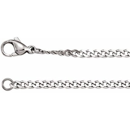 Stainless Steel 3.2 mm Diamond-Cut Curb 18" Chain