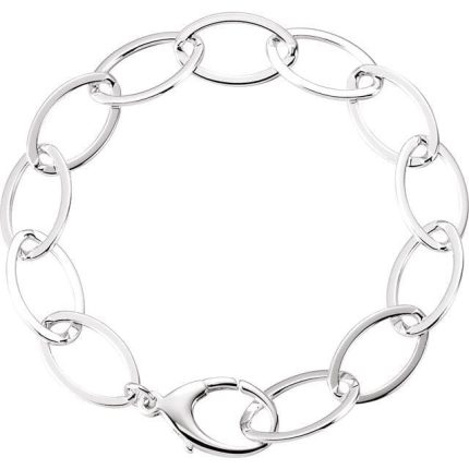 Sterling Silver 11.2 mm Cable 8" Bracelet