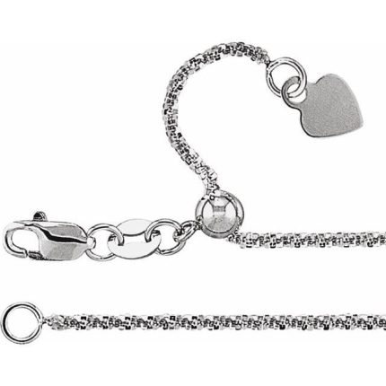 14K Yellow 1.4 mm Adjustable Diamond-Cut Twisted Snake 16-22" Chain