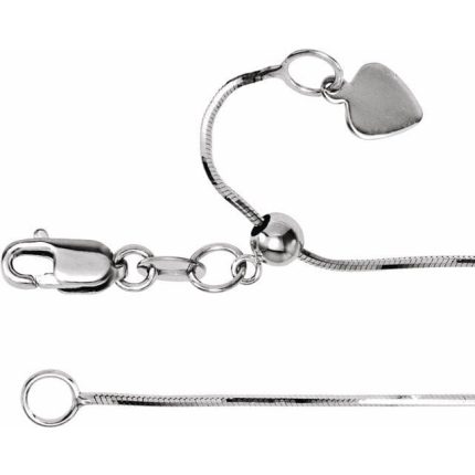 14K Yellow .8 mm Adjustable Snake 16-22" Chain