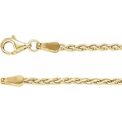 18K Yellow 1.9 mm Wheat 16" Chain