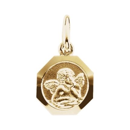 14K White 8 mm Angel Pendant