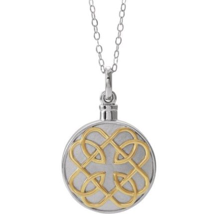 14K Yellow Gold-Plated Sterling Silver Celtic-Inspired Ash Holder 18" Necklace