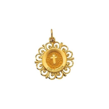 14K Yellow 18 mm Confirmation Medal
