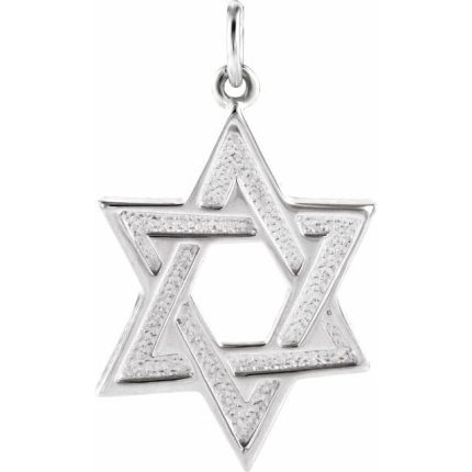 14K Yellow 23.7x17.5 mm Star of David Pendant