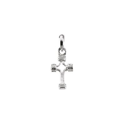 14K White 33.75x23.25 mm Cross Pendant