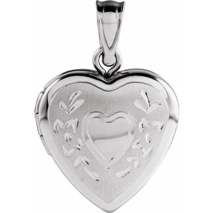 Sterling Silver Engravable Heart Locket