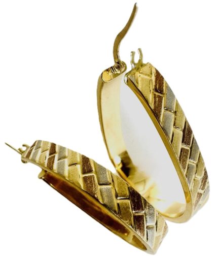 18k Tri-Color Hoop Earrings