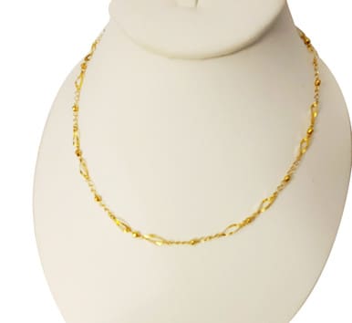 18k Yellow -Gold Design Necklace 16 Inches Long