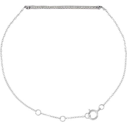 14K White 1/6 CTW Natural Diamond 6-8" Bracelet