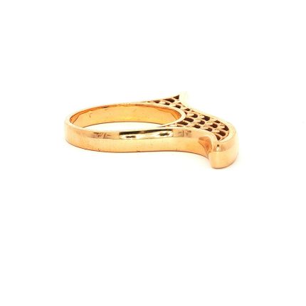 18k Yellow-Gold Abstract Curved Bar Statement Ring