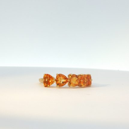 18k Yellow-Gold Heart-Shaped Natural Citrine Stackable Ring in Yellow Gold