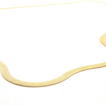 Classic Herringbone Chain Necklace in 18k Yellow-Gold