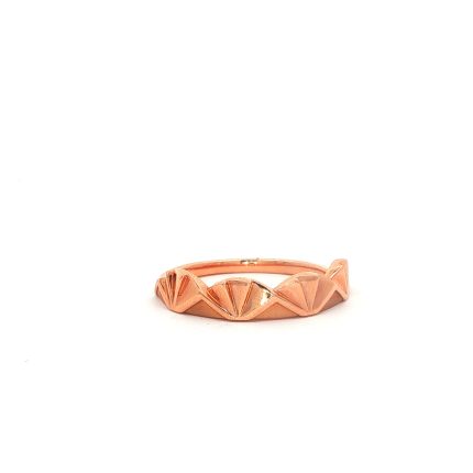 14k Rose-Gold Geometric Fan Motif Band Ring