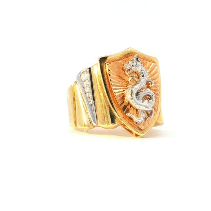 18k Two-Tone Gold Signet Ring with Cutout Gallery